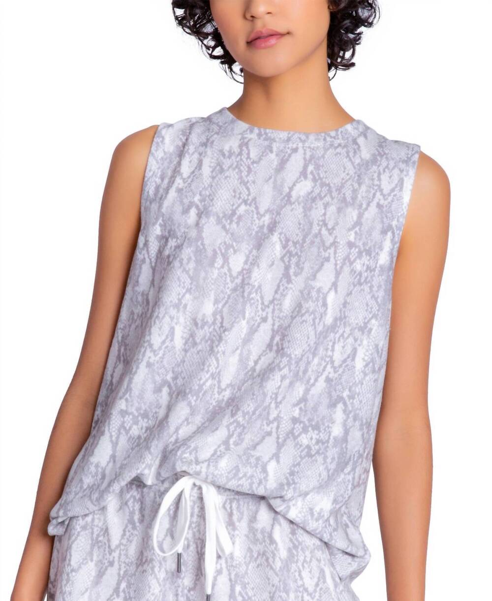 NEW INSOMNIAX peached jersey pajama tank top in stone